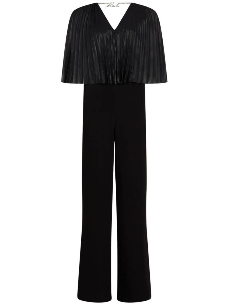 Karl Lagerfeld pleated cape jumpsuit - Black von Karl Lagerfeld