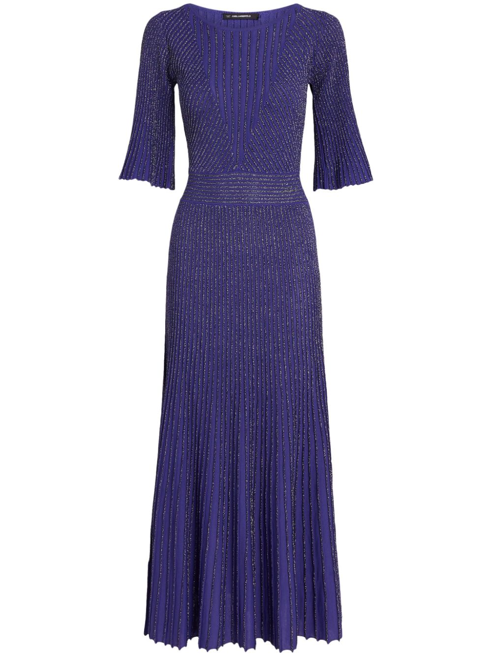 Karl Lagerfeld pleated lurex midi dress - Purple von Karl Lagerfeld