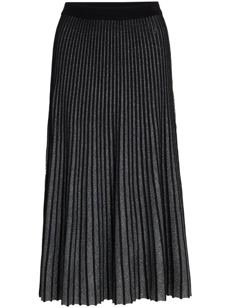 Karl Lagerfeld metallic pleated midi skirt - Black von Karl Lagerfeld