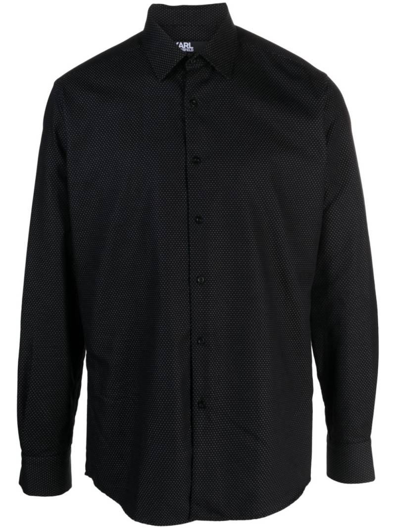 Karl Lagerfeld polka-dot print cotton shirt - Black von Karl Lagerfeld