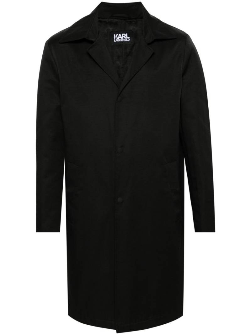 Karl Lagerfeld press-stud single-breasted coat - Black von Karl Lagerfeld