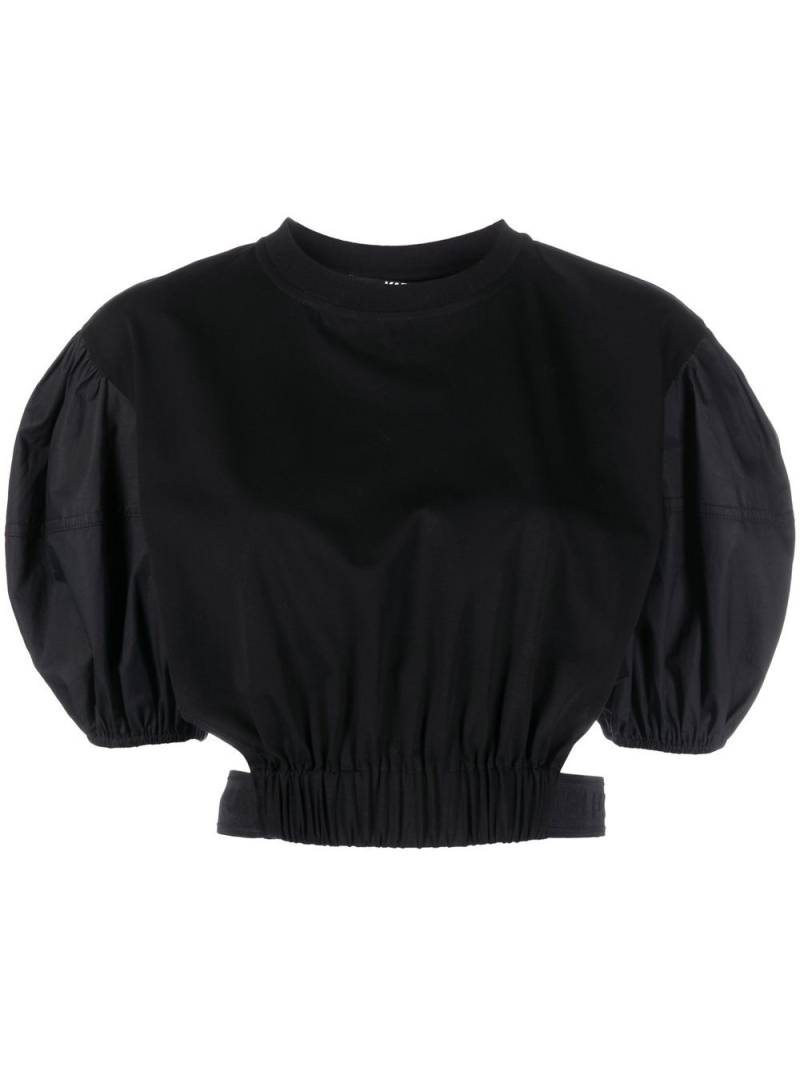 Karl Lagerfeld puff-sleeve cropped blouse - Black von Karl Lagerfeld