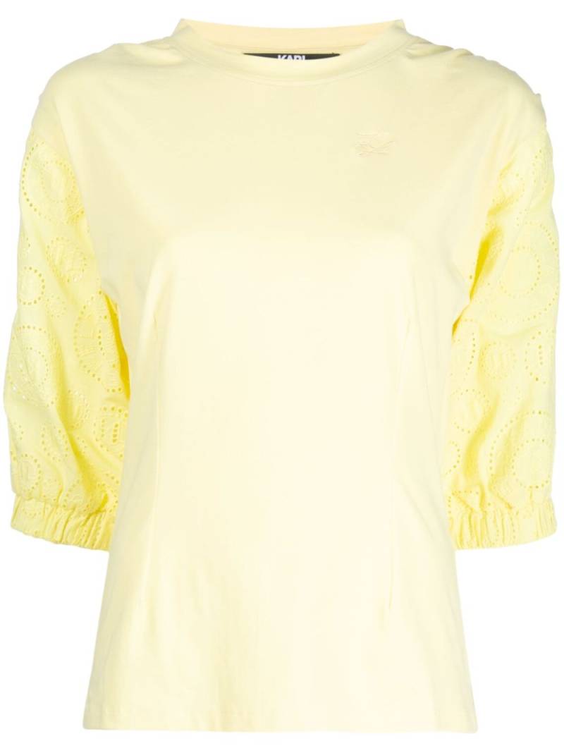 Karl Lagerfeld puffy woven sleeve top - Yellow von Karl Lagerfeld