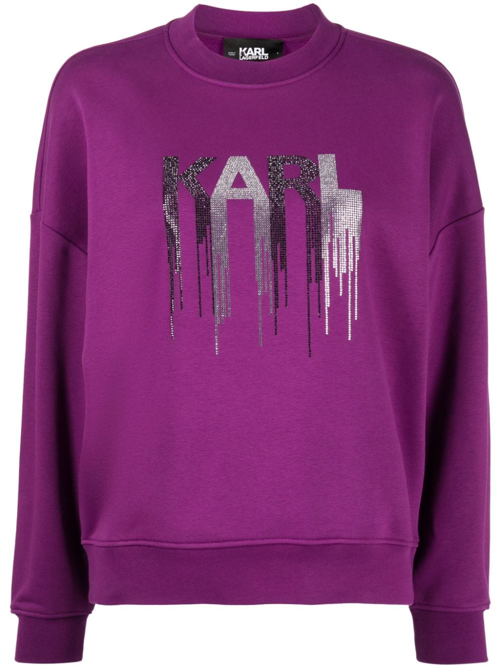 Karl Lagerfeld rhinestone-embelished crew-neck sweatshirt - Purple von Karl Lagerfeld