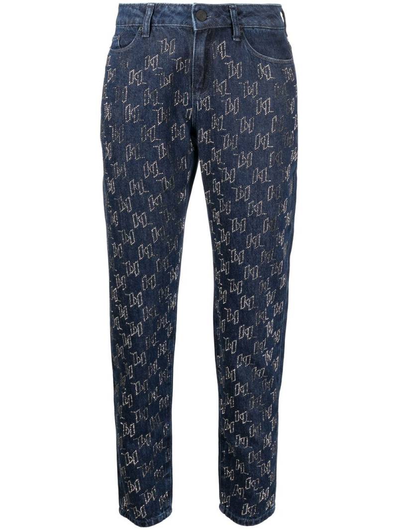 Karl Lagerfeld rhinestone slim-fit jeans - Blue von Karl Lagerfeld