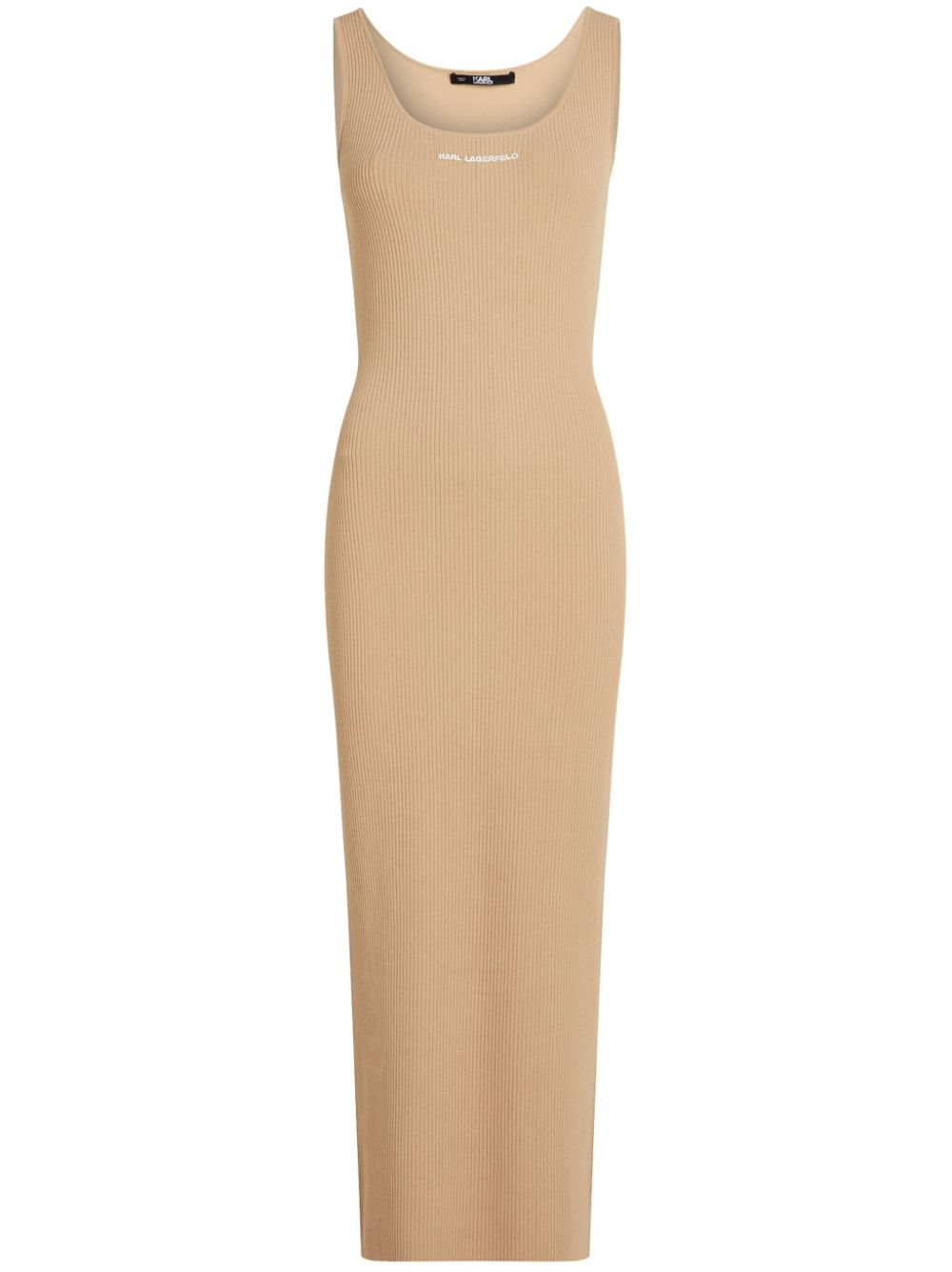 Karl Lagerfeld ribbed-knit sleeveless midi dress - Neutrals von Karl Lagerfeld