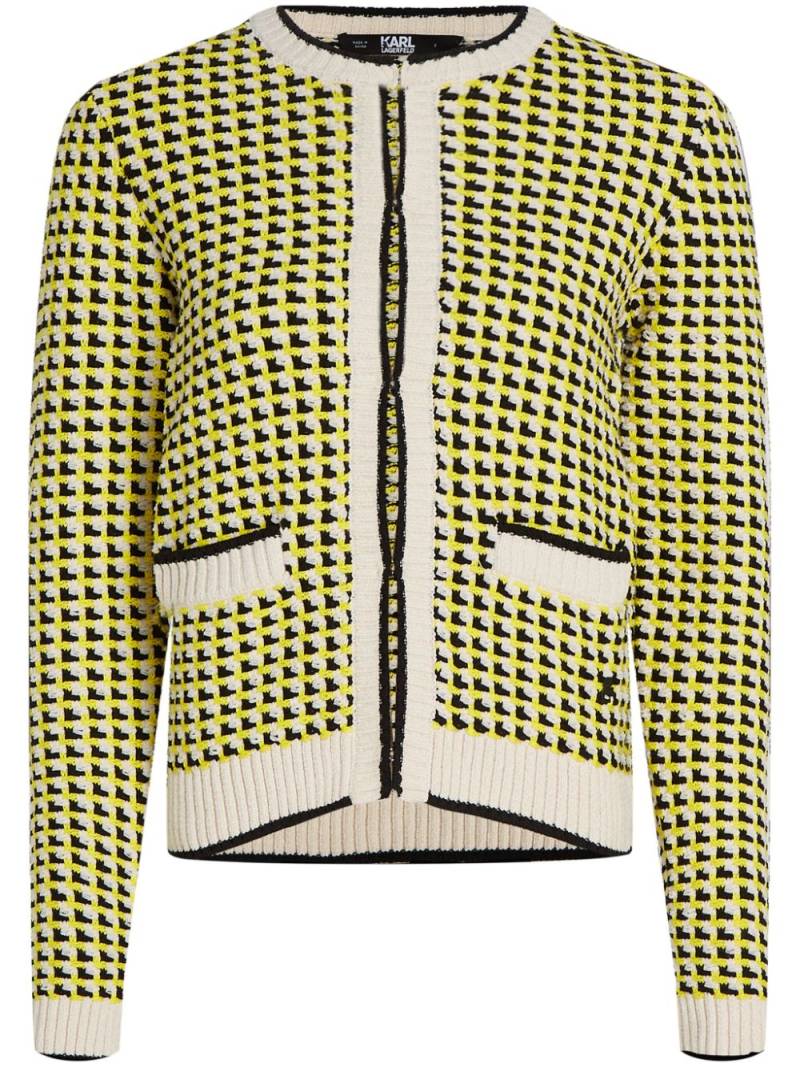 Karl Lagerfeld bouclé-knit cardigan - Yellow von Karl Lagerfeld