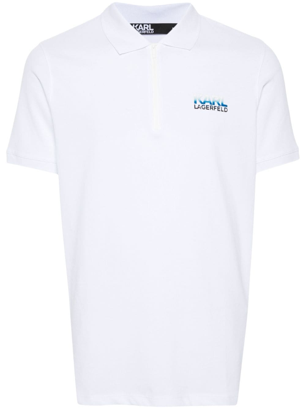 Karl Lagerfeld rubberised-logo polo shirt - White von Karl Lagerfeld