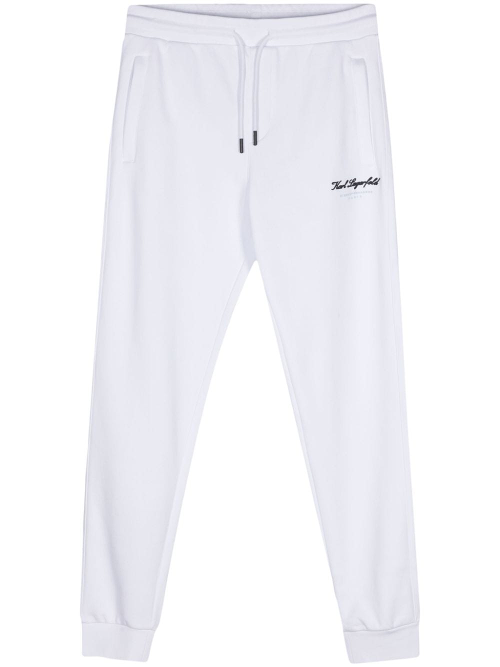 Karl Lagerfeld rubberised-logo track pants - White von Karl Lagerfeld