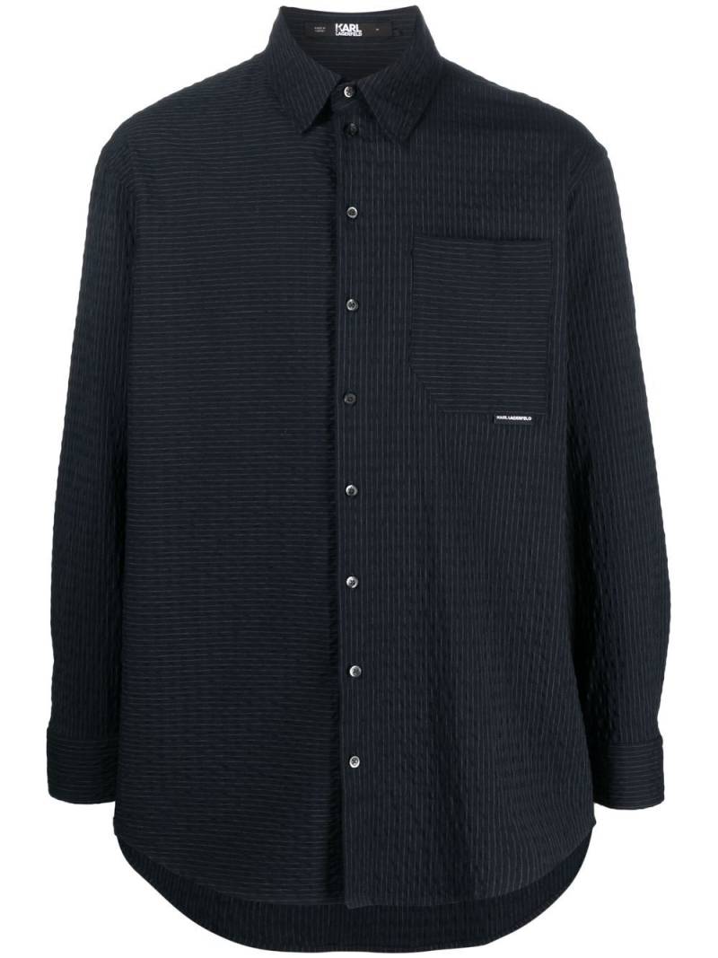 Karl Lagerfeld seersucker pinstripe shirt - Black von Karl Lagerfeld