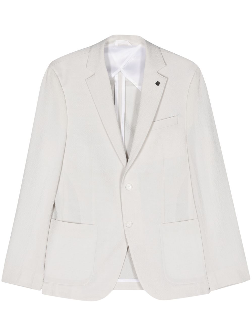 Karl Lagerfeld seersucker single-breasted blazer - White von Karl Lagerfeld