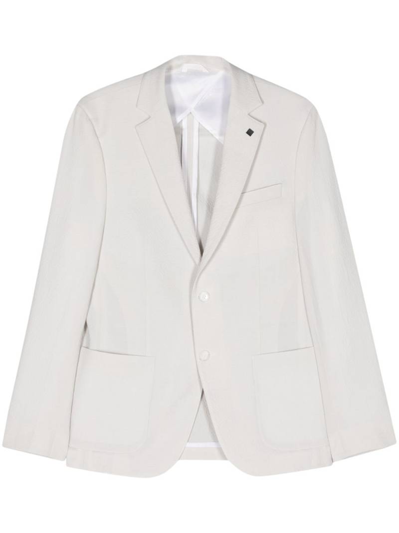 Karl Lagerfeld seersucker single-breasted blazer - White von Karl Lagerfeld