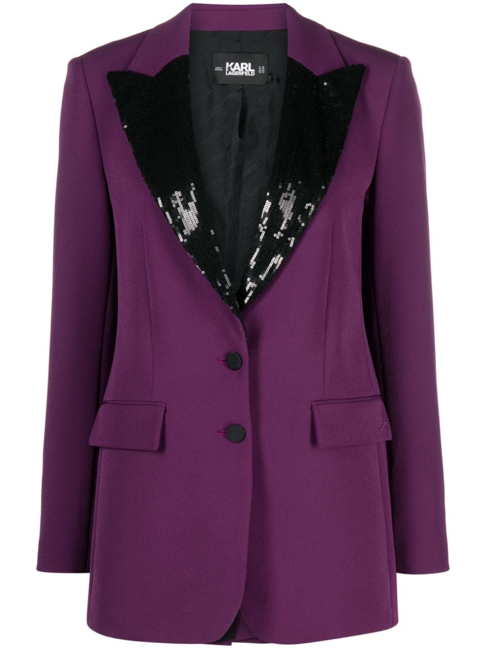 Karl Lagerfeld sequin-detail buttoned blazer - Purple von Karl Lagerfeld