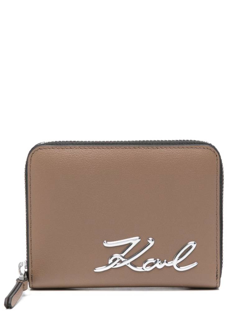 Karl Lagerfeld signature Karl-logo wallet - Brown von Karl Lagerfeld