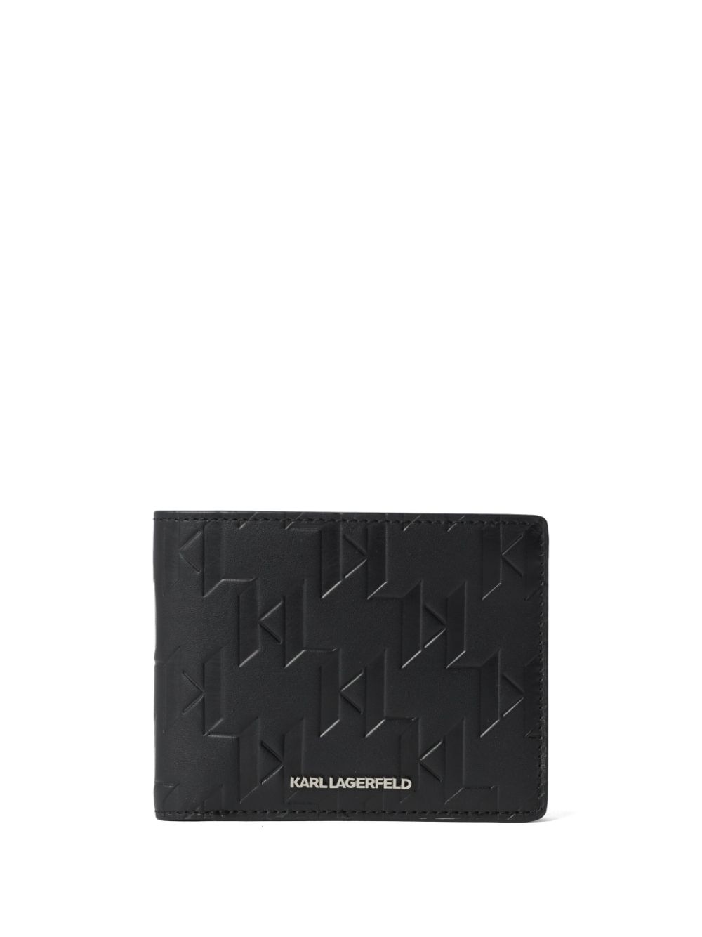 Karl Lagerfeld small K/Loom bi-fold leather wallet - Black von Karl Lagerfeld