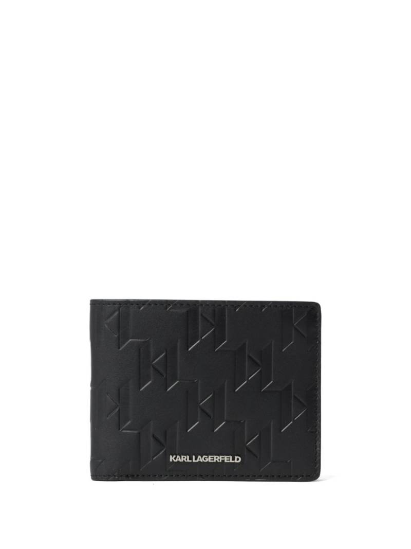 Karl Lagerfeld small K/Loom bi-fold leather wallet - Black von Karl Lagerfeld