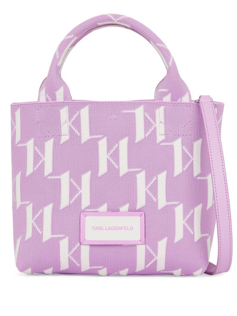 Karl Lagerfeld small K/Monogram knitted tote bag - Pink von Karl Lagerfeld