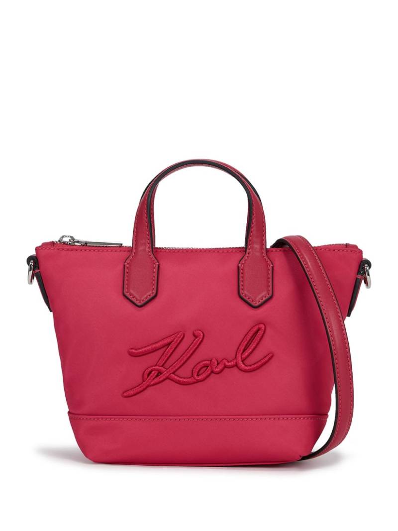 Karl Lagerfeld small K/Signature logo-appliqué tote bag - Red von Karl Lagerfeld