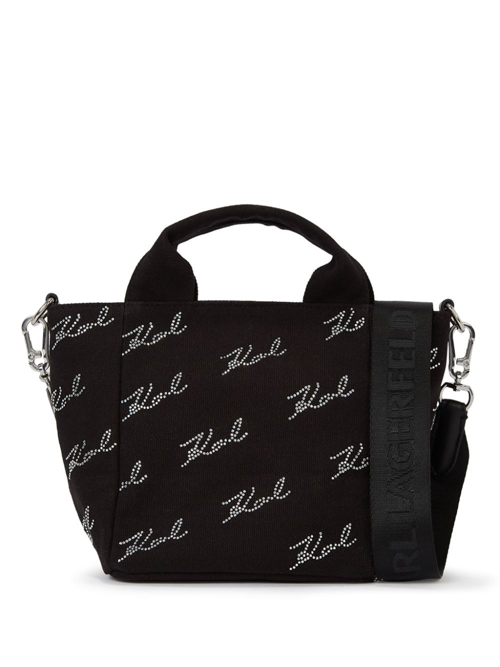 Karl Lagerfeld Signature rhinestone-embellished tote bag - Black von Karl Lagerfeld