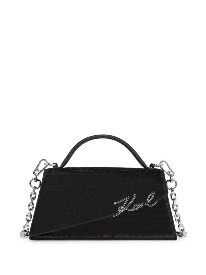 Karl Lagerfeld Signature Slim sequinned tote bag - Black von Karl Lagerfeld