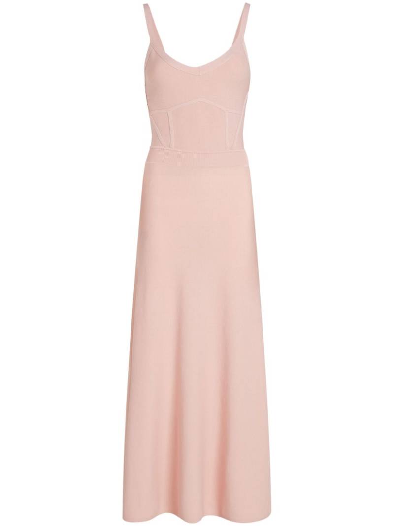 Karl Lagerfeld strappy knitted midi dress - Pink von Karl Lagerfeld