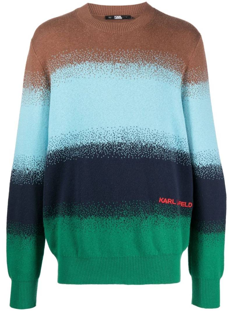 Karl Lagerfeld stripe-dot-print sweatshirt - Brown von Karl Lagerfeld