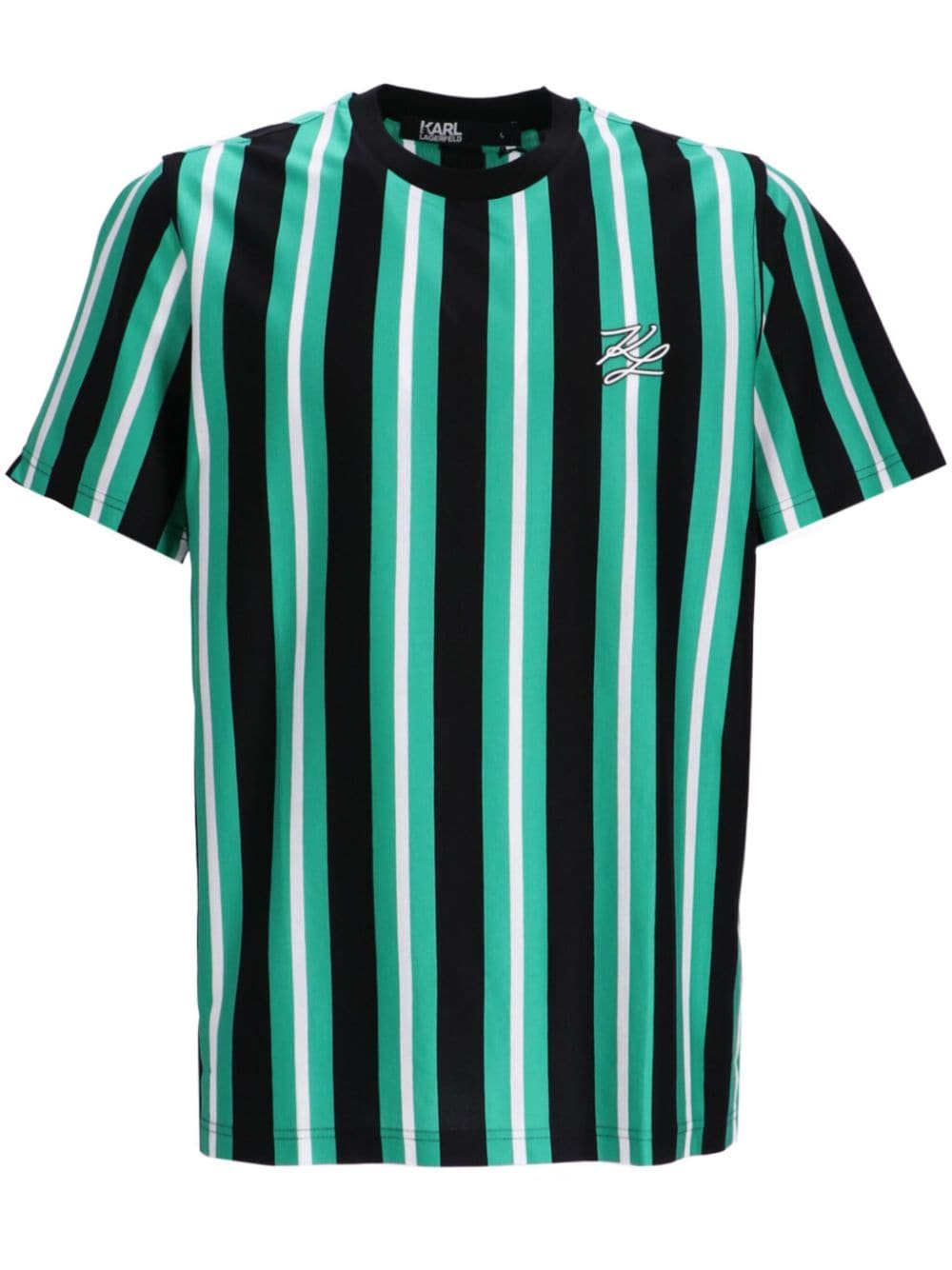 Karl Lagerfeld striped cotton T-shirt - Green von Karl Lagerfeld