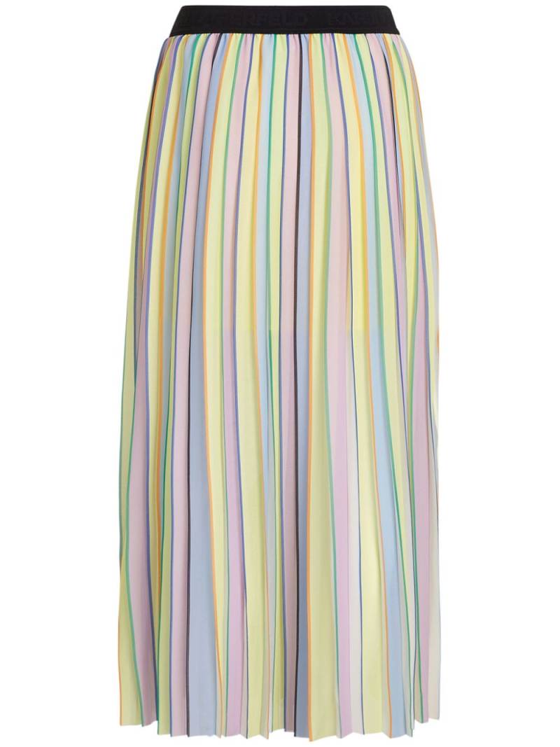 Karl Lagerfeld pleated striped maxi skirt - Yellow von Karl Lagerfeld