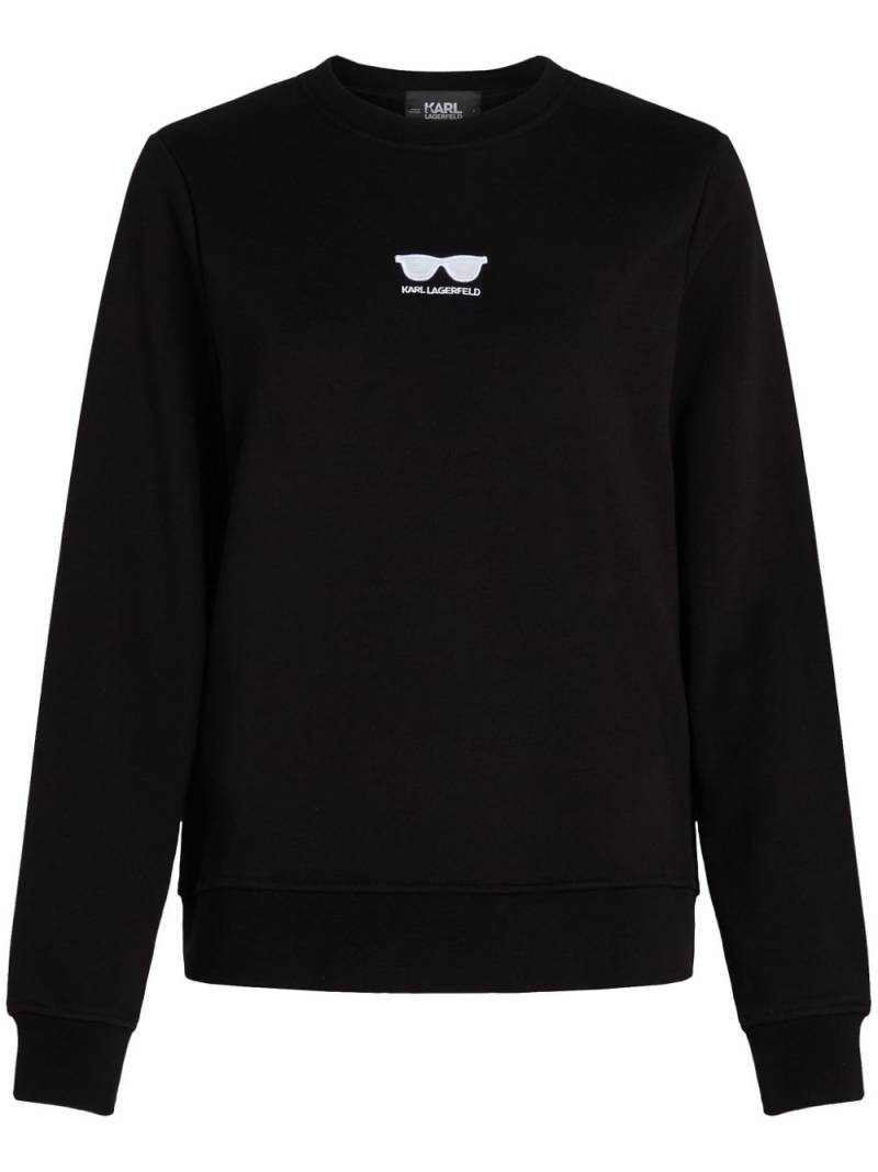 Karl Lagerfeld sunglasses-embroidered sweatshirt - Black von Karl Lagerfeld