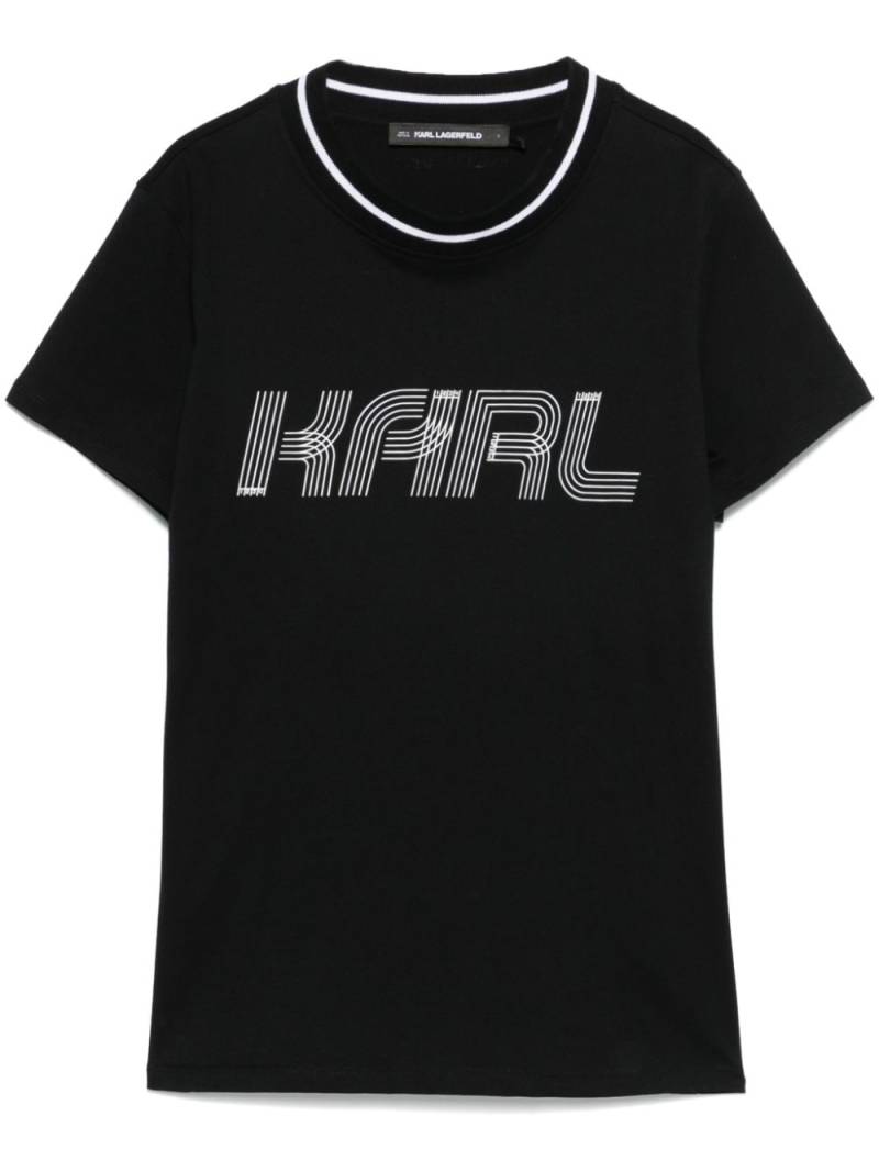 Karl Lagerfeld tape-logo T-shirt - Black von Karl Lagerfeld