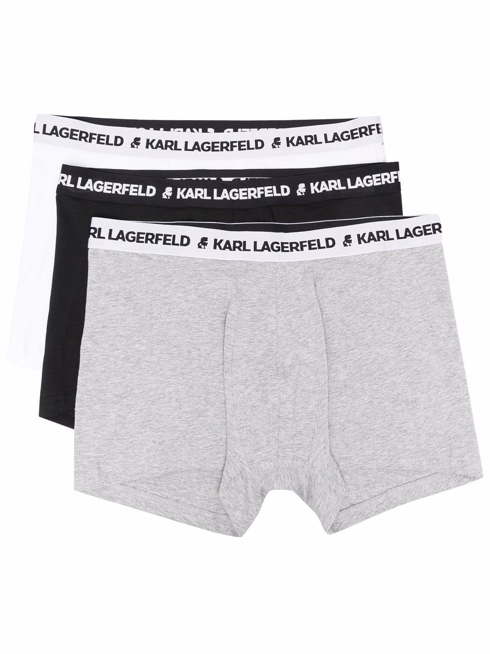 Karl Lagerfeld logo-waistband boxers (pack of three) - Grey von Karl Lagerfeld