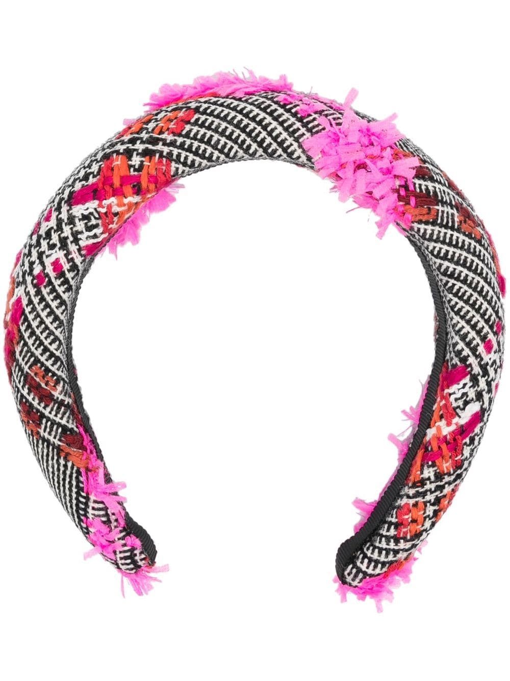 Karl Lagerfeld tufted checked headband - Pink von Karl Lagerfeld