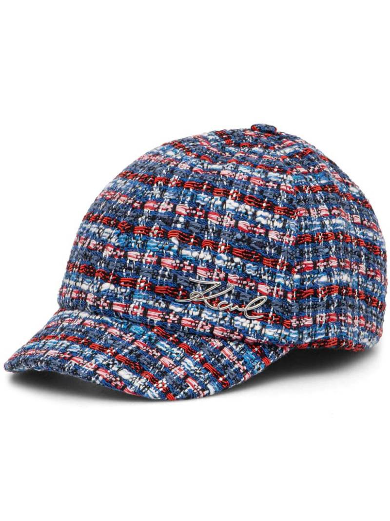 Karl Lagerfeld tweed cap - Blue von Karl Lagerfeld