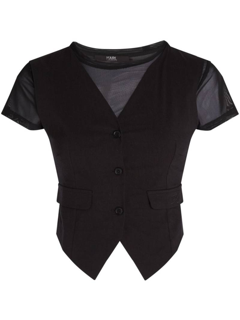 Karl Lagerfeld two-in-one waistcoat T-shirt - Black von Karl Lagerfeld