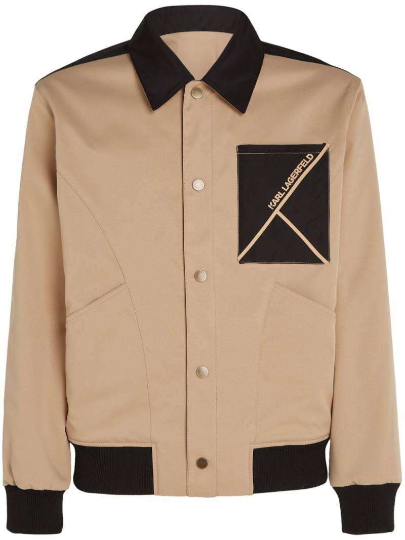 Karl Lagerfeld colour-block reversible bomber jacket - Black von Karl Lagerfeld