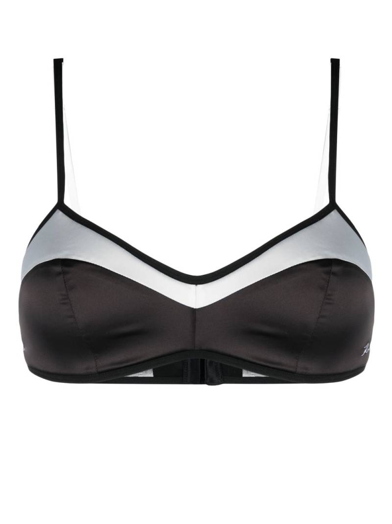 Karl Lagerfeld two-tone satin padded bra - Black von Karl Lagerfeld