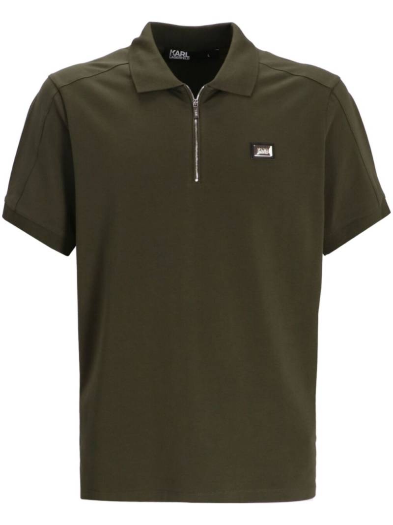 Karl Lagerfeld zip-up polo shirt - Green von Karl Lagerfeld