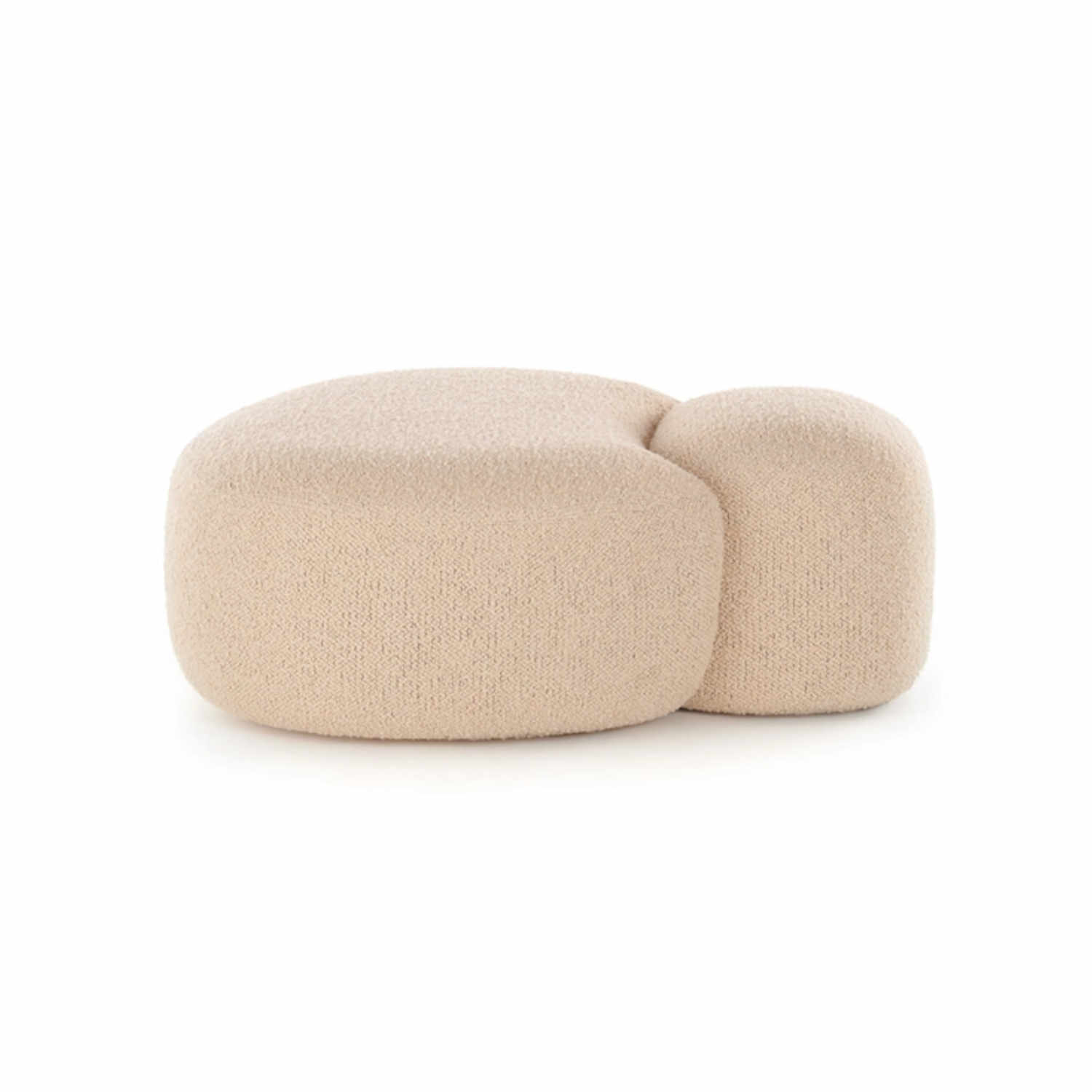 Aaland Pouf Hocker, Stoff bouclé new stretch - creme/k1 von Kartell