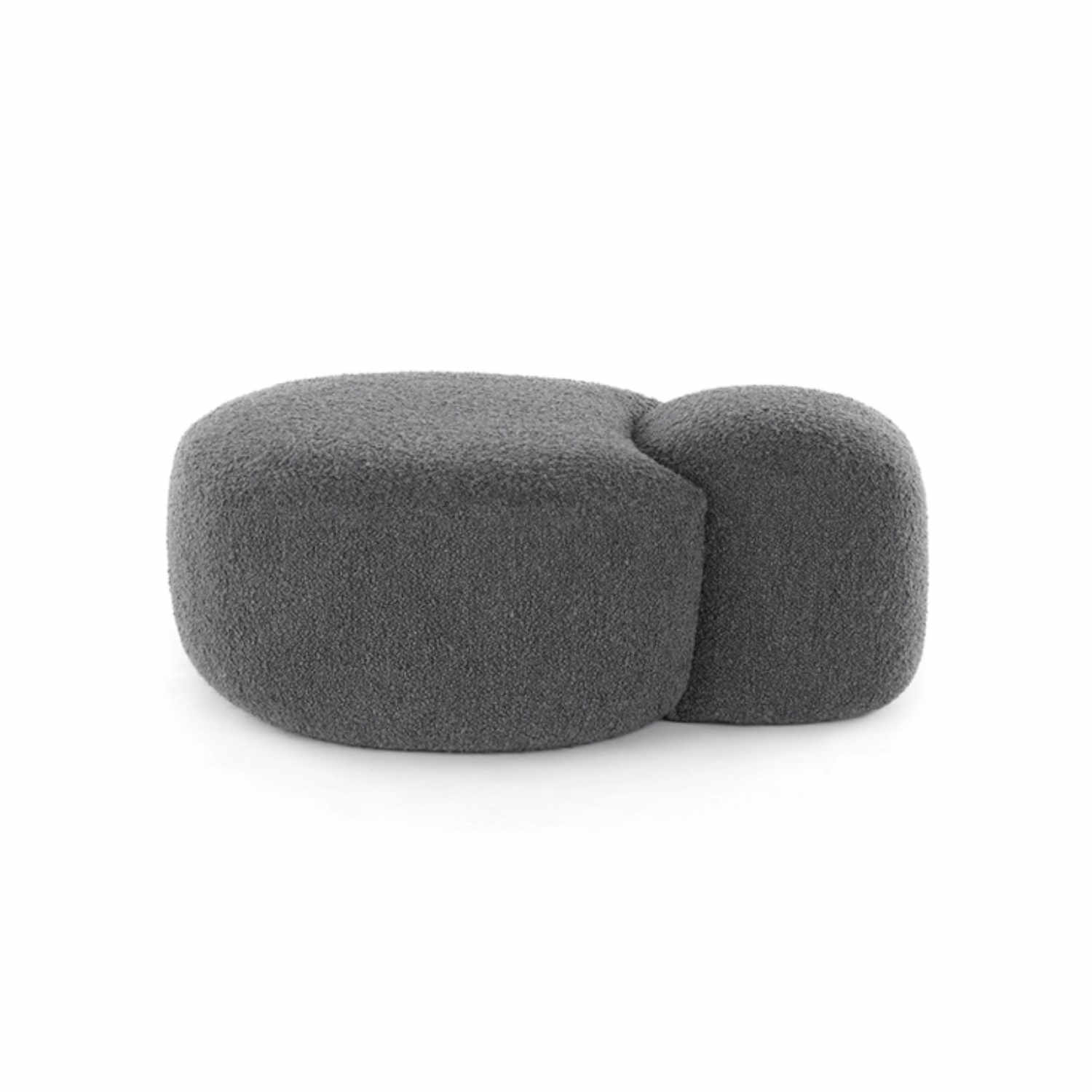 Aaland Pouf Hocker, Stoff bouclé new stretch - grau/k3 von Kartell