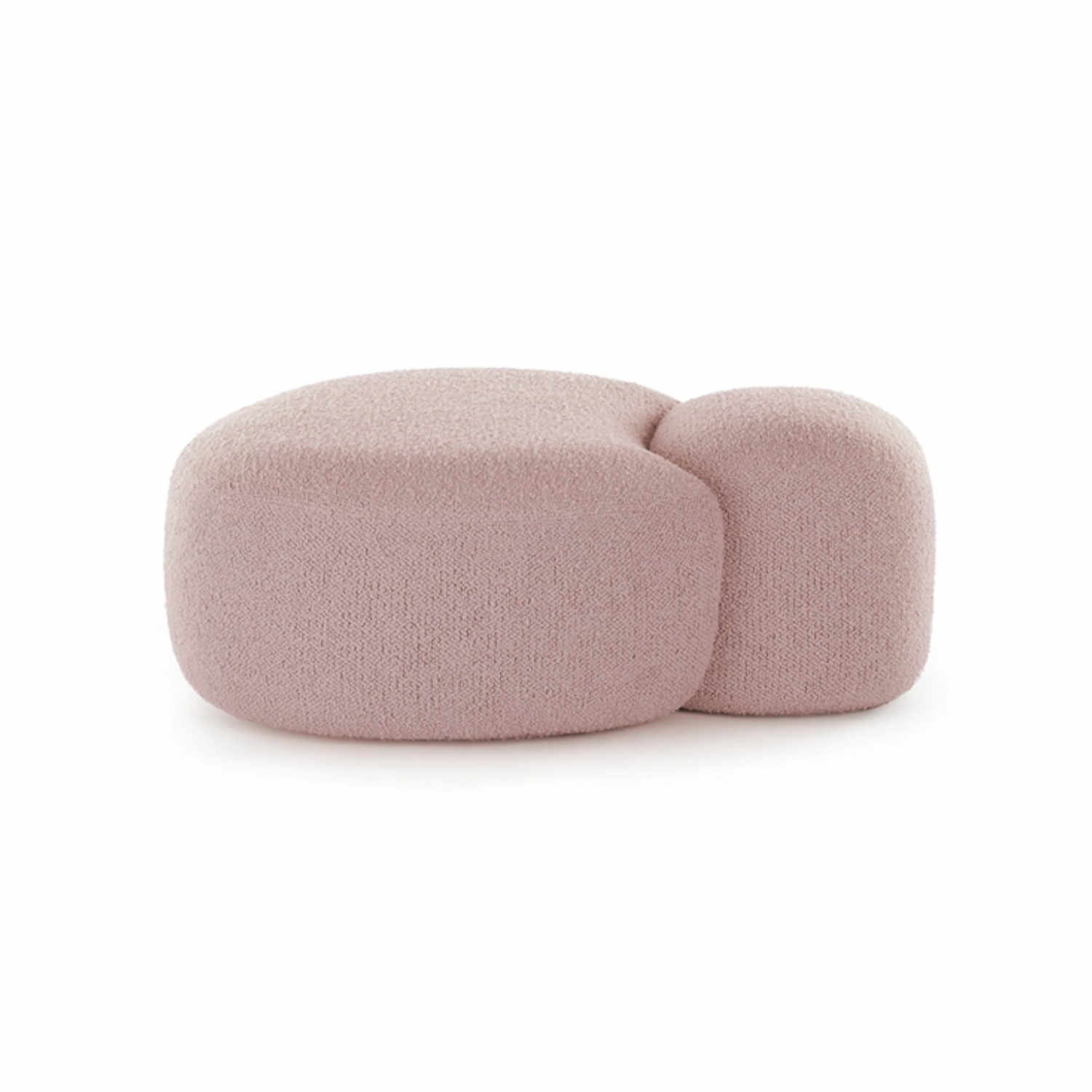 Aaland Pouf Hocker, Stoff bouclé new stretch - rosa/k2 von Kartell