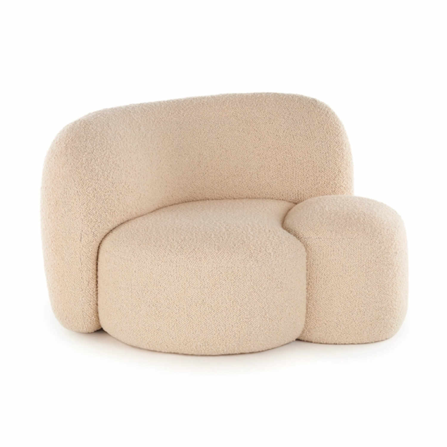 Aaland Sessel, Stoff bouclé new stretch - creme/k1, Armlehnen links von Kartell