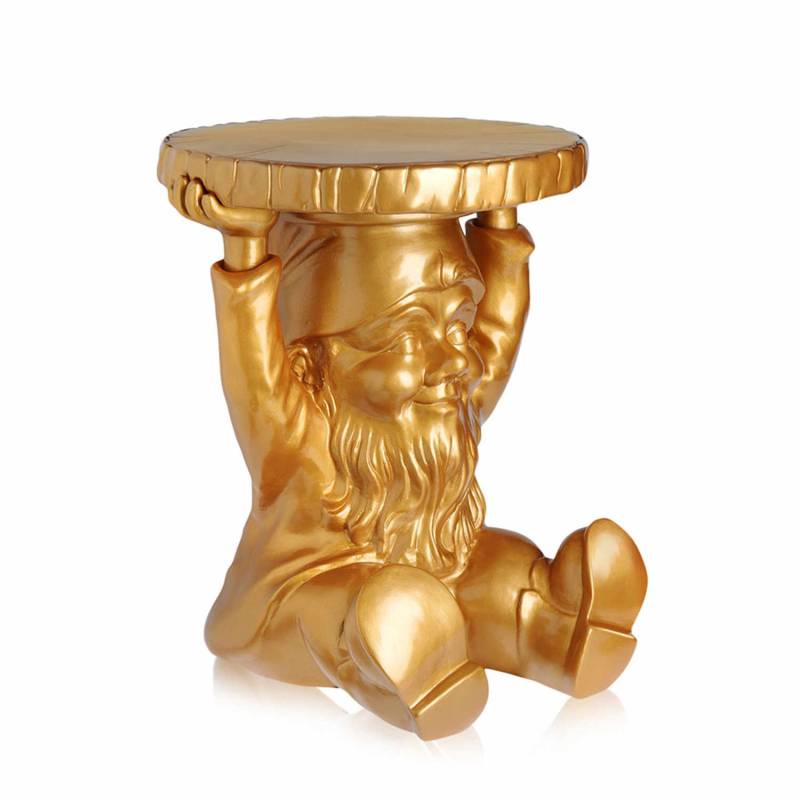 Attila Gnomes Beistelltisch/Hocker, Farbe gold von Kartell