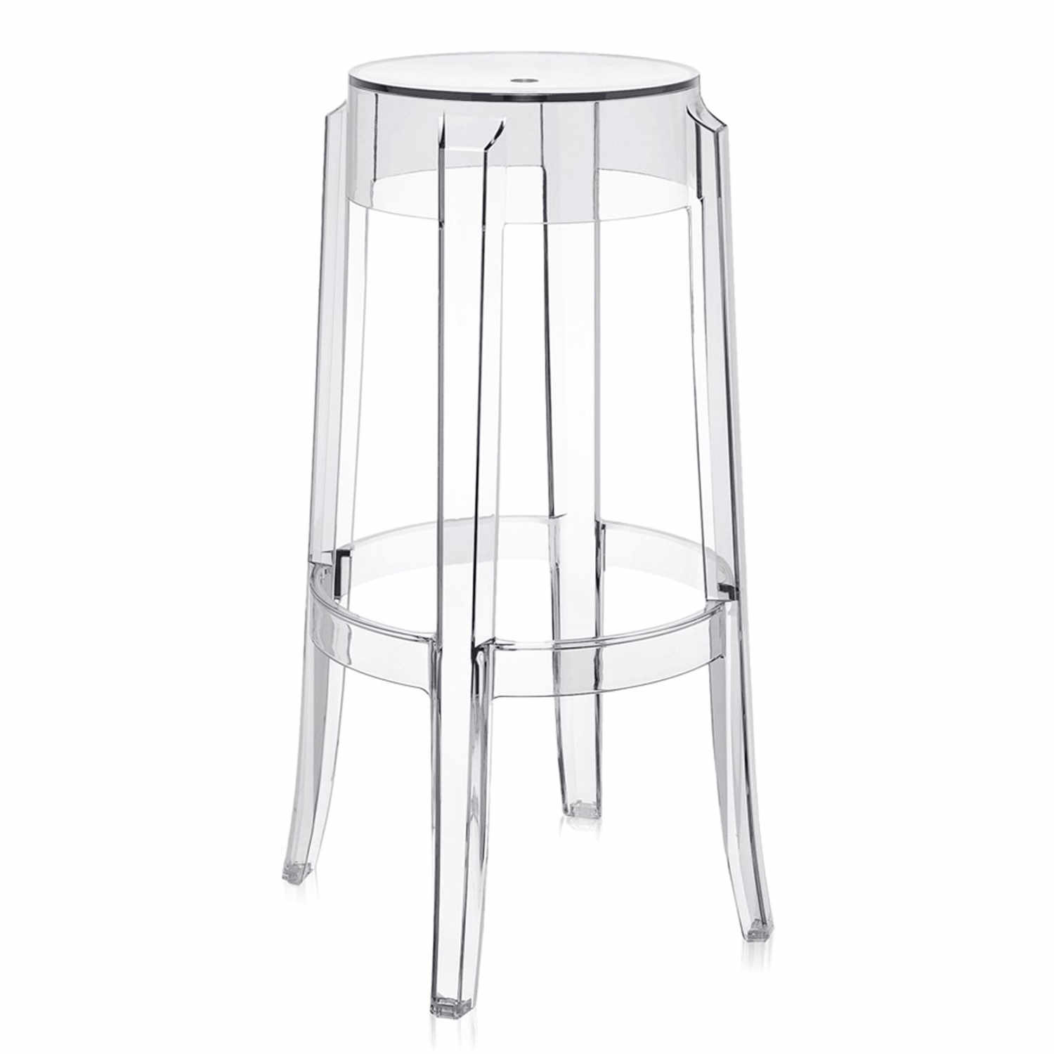 Charles Ghost Hocker, Farbe transparent/glasklar, Grösse h. 75 x d. 46 cm von Kartell