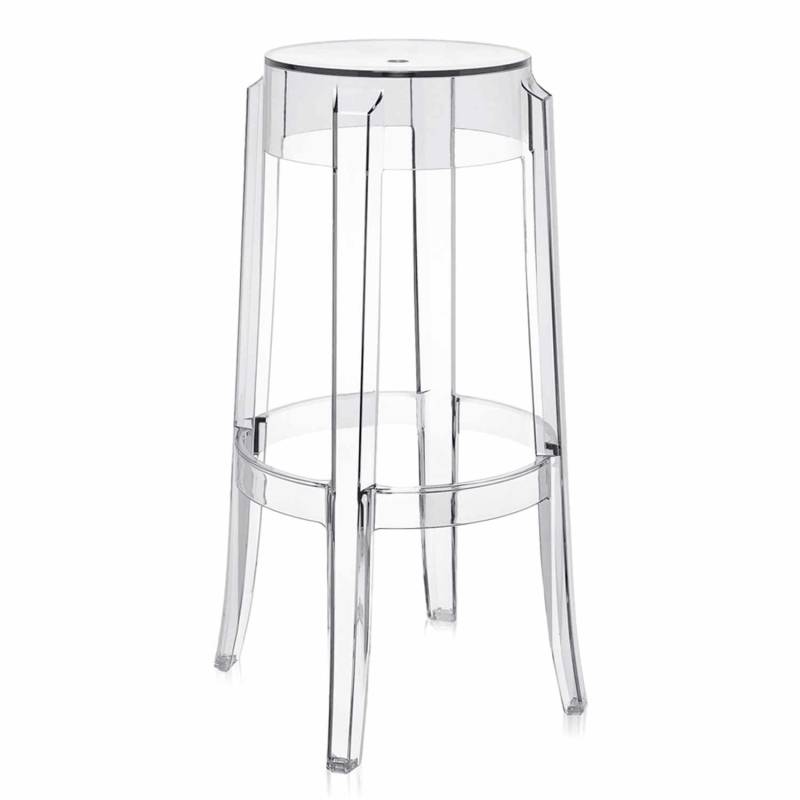 Charles Ghost Hocker, Farbe transparent/glasklar, Grösse h. 75 x d. 46 cm von Kartell