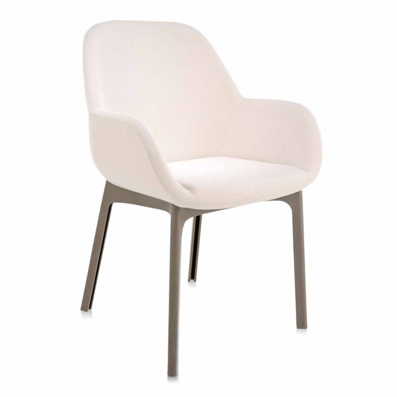 Clap Armlehnstuhl, Sitz Stoff beige, Untergestell gestell taupe von Kartell