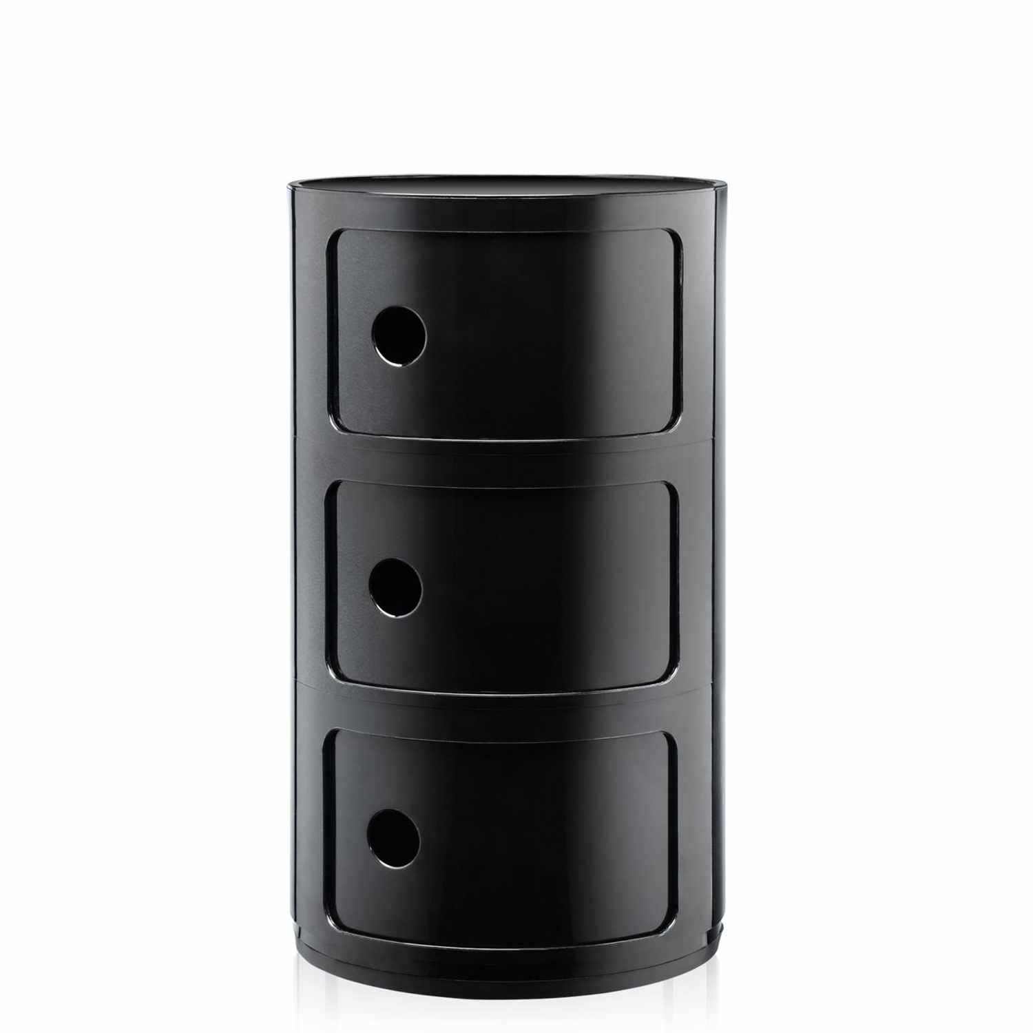 Componibili 3er Container, Farbe schwarz von Kartell