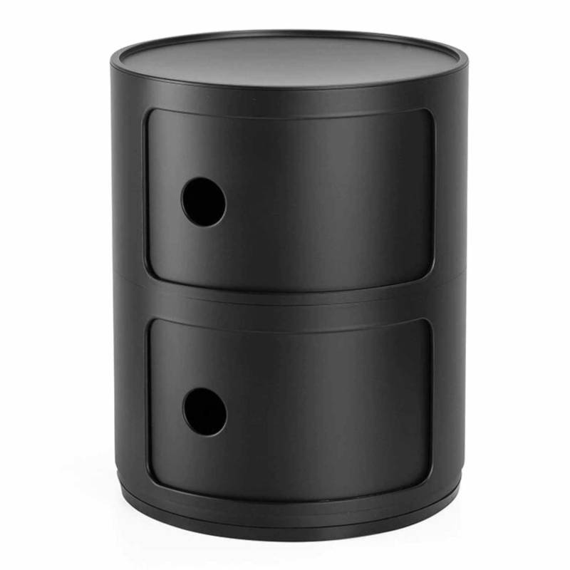 Componibili Mat Recycled 2er Container, Farbe schwarz von Kartell