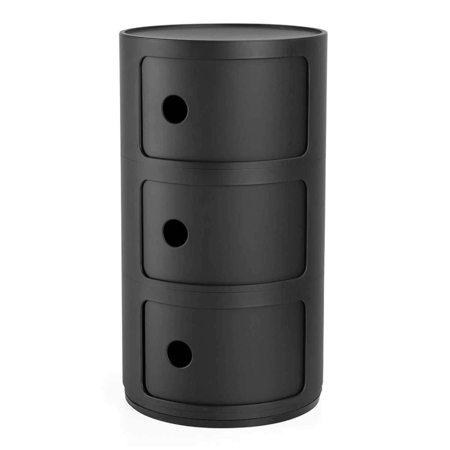 Componibili Mat Recycled 3er Container, Farbe schwarz Componibili Mat Recycled 3er Container, Farbe schwarz von Kartell
