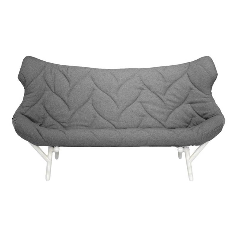 Foliage Sofa, Stoff samt - waldgrün/5, Gestell weiss von Kartell