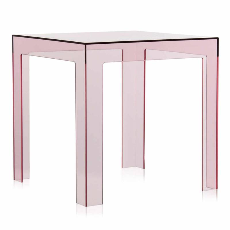 Jolly Beistelltisch, Farbe transparent/rosa von Kartell